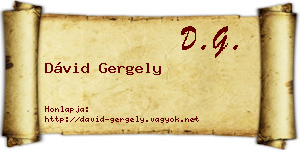 Dávid Gergely névjegykártya